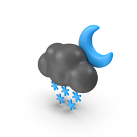 Moonlit Snow Weather Icon PNG & PSD Images