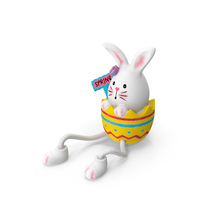 Easter Bunny Sculpture With Sign PNG & PSD Images