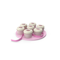 Valentine Day Cupcakes On A Tray PNG & PSD Images