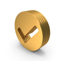 Tick Mark Accept Coin Gold PNG & PSD Images