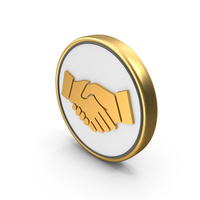Shake Hand Partnership Gold Coin PNG & PSD Images