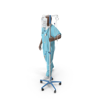 Black Male Medic With An IV Stand PNG & PSD Images