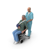 Medical Professional With Patient In Wheelchair PNG & PSD Images