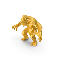 Low Poly Stylized Cave Troll PNG & PSD Images