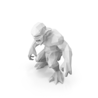 Low Poly Stylized Cave Troll PNG & PSD Images