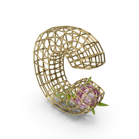 Peonies In Cage Letter C PNG & PSD Images