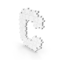 Letter C Monochrome Puzzle PNG & PSD Images