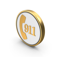 911 Phone Call Symbol Coin PNG & PSD Images