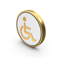 Disabled Handicap Man Symbol Coin PNG & PSD Images
