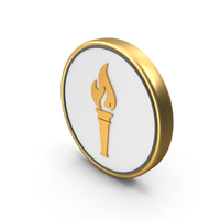 Fire Stick Torch Design Coin PNG & PSD Images