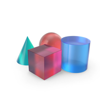 Glass Basic Primitives Arranged PNG & PSD Images
