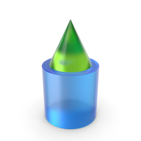 Glass Cylinder Cone Top PNG & PSD Images