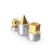 Gold Arranged Basic Primitives PNG & PSD Images