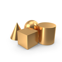 Gold Basic Primitives Arranged PNG & PSD Images