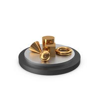 Golden Arranged Basic Primitives PNG & PSD Images