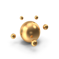Goldend Balls Surrounded Spheres PNG & PSD Images