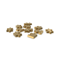 Gold Jigsaw Puzzle Pieces PNG & PSD Images