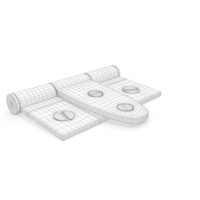 Hinge With Screwhead Closed On Ground Wireframe PNG & PSD Images