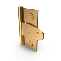 Hinge Golden With Screwhead Closed PNG & PSD Images