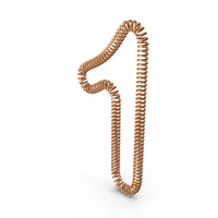 Spring Shaped Number 1 PNG & PSD Images