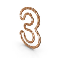 Spring Shaped Number 3 PNG & PSD Images