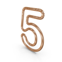 Spring Shaped Number 5 PNG & PSD Images