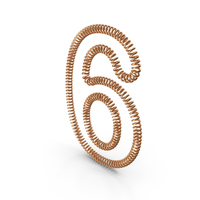 Spring Shaped Number 6 PNG & PSD Images