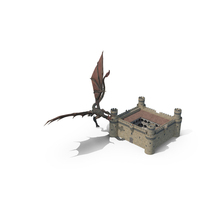 Crusader Knight King Protecting Castle From Dragon PNG & PSD Images