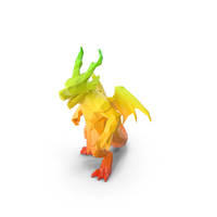 Low Poly Stylized Dragon PNG & PSD Images