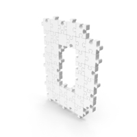 Letter D Monochrome Puzzle PNG & PSD Images
