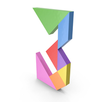 Tangram Number 3 PNG & PSD Images