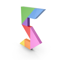 Tangram Number 5 PNG & PSD Images
