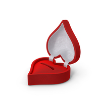 Heart Shaped Empty Ring Box Open PNG & PSD Images