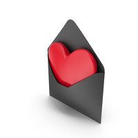 Black Envelope With Red Heart PNG & PSD Images