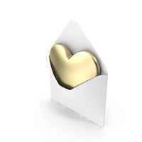 Envelope With Gold Heart PNG & PSD Images