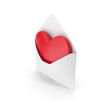Envelope With Red Heart PNG & PSD Images