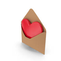 Envelope With Red Heart PNG & PSD Images