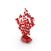 Red Box With Hearts PNG & PSD Images