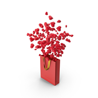 Red Packaging Bag With Hearts PNG & PSD Images