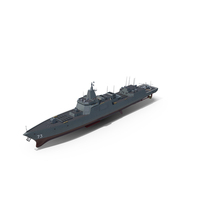 Naval Destroyer With Transport Helicopter PNG & PSD Images