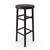 Black Round Wood Bar Stool PNG & PSD Images