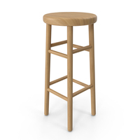 Round Wood Bar Stool PNG & PSD Images