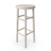 White Round Wood Bar Stool PNG & PSD Images