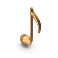 Gold Quaver Eighth Note PNG & PSD Images