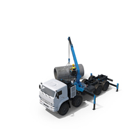 Truck Crane With Concrete Pipe And Operator PNG & PSD Images