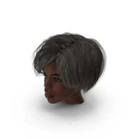Afro American Woman Head With Short Black Hair PNG & PSD Images
