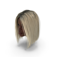 Blond Afro American Woman Head PNG & PSD Images