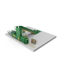 Horizontal Hydraulic Baler Machine Green PNG & PSD Images