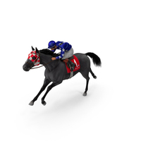Running Black Racing Horse With Jokey PNG & PSD Images