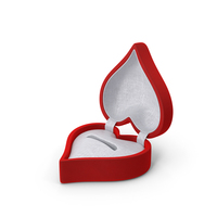 Heart Shaped Empty Ring Box Open PNG & PSD Images